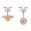 Butterfly Bee Belly Button Ring Stainless Steel Crystal Zircon Flower Navel Ring For Women Sexy Body Piercing Jewelry