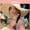 Summer Lace Butterfly Bow Large Brim Sun Hat With Sun Protection For Women