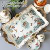Household Flower Teapot Set Ceramic Afternoon Tea Flower And Fruit Teacup Tea Set Fruit Glass Pot With Filter Candle Heating