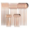 Black Gold Cutlery Set Knives Dessert Fork Tea Spoon Flatware Dinnerware Stainless Steel Dinner Silverware Kitchen Tableware Set