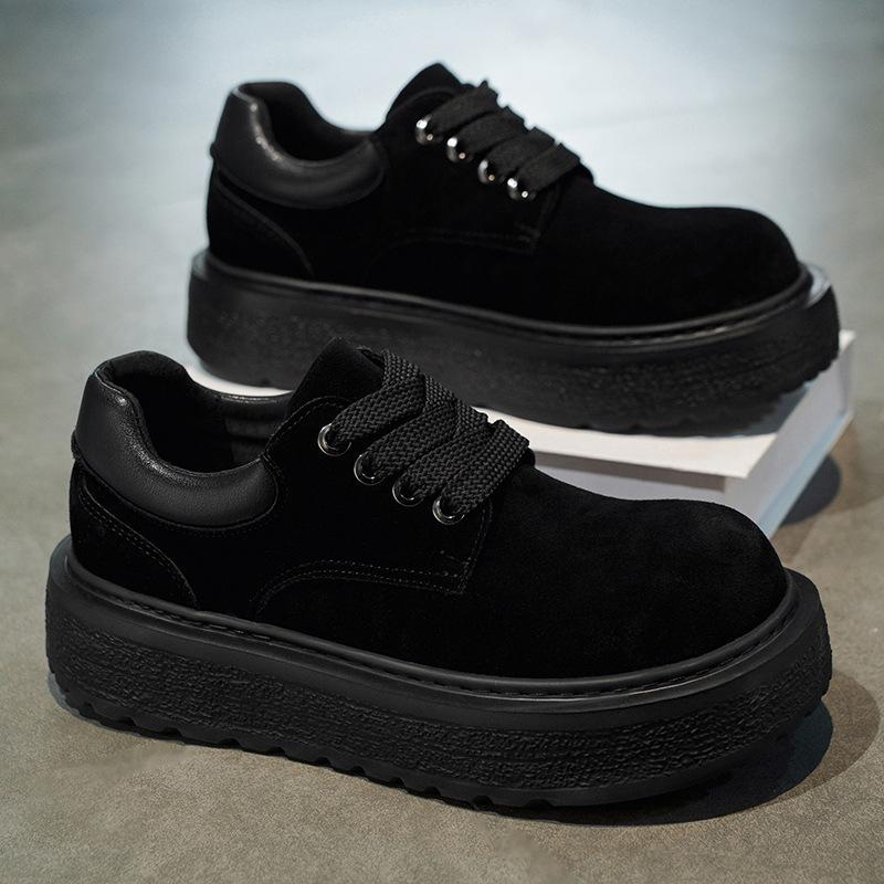 Chaussures Homme Style Britannique Rétro Décontracté Workwear Imperméables Antidérapantes Sports Semelle Épaisse Augmentant la Hauteur Derby Tendance
