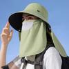 Sun Hat Anti-UV Mask Sunshade Shawl Cap Solid Color Portable Neck Protection Hat Polyester Wide-brimmed Picking Tea Hat Sport