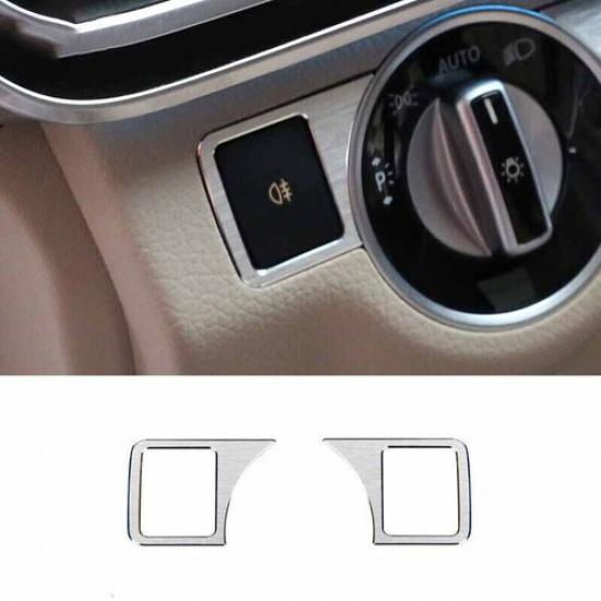Headlight Switch Control Fit For Benz C-Class 2008-14 Silver Aluminum Cover Trim