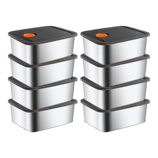 1/2/3/4/5/6/8/10Pcs Food Storage Containers Set Lunch Box Stainless Steel Stackable Snack Containers