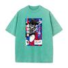 BLUE LOCK Anime Clothing Barou Shouei Printed Washed Tshirt Men Breathable Cotton T-shirts Manga Washed Tee Harajuku T Shirt