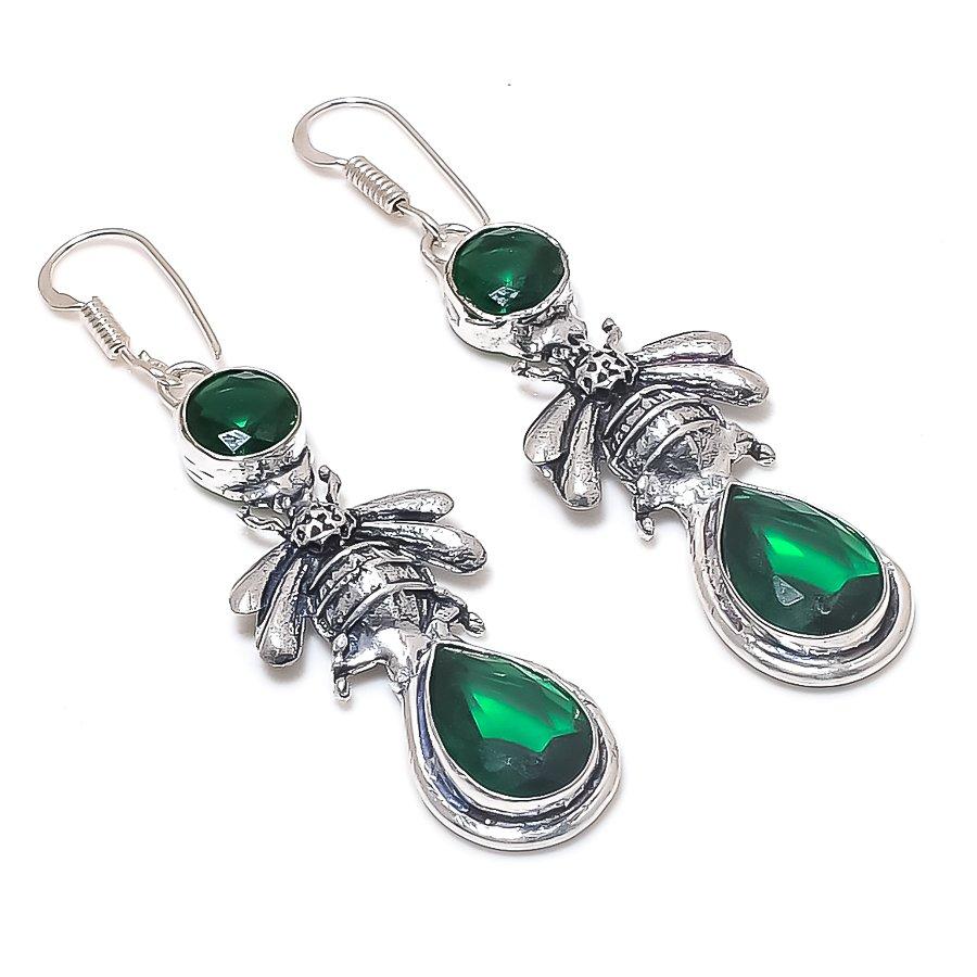 

Хромдиопсид Драгоценный камень Серьга из стерлингового серебра 925 пробы 2,56