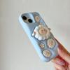 For iPhone 13 14 15 16 17 Pro Max Cute Cartoon 3D Sheep Soft Silicone Case Phone Back Cover Bracket