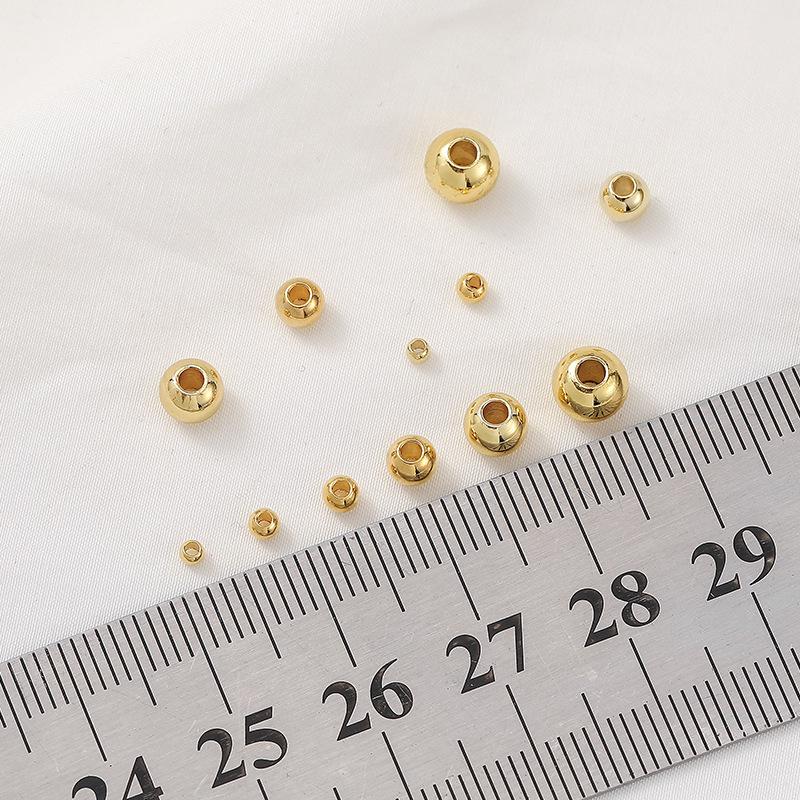 18K Gold-Filled Color-Preserving Spacer Beads for DIY Necklace Jewelry