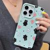 Etui Silikonowe z Wzorem Czarnego Kota i Liczi na Telefon iPhone 17 Pro Max 16E 15 Pro 14 13 12 11 Mini AIR XS XR XS 8Plus Wstrząsoodporne