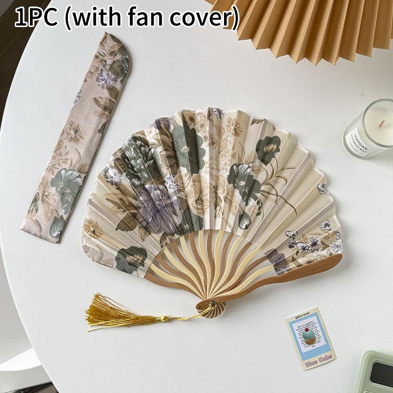 

1Pc Japanese Folding Fan Handmade Decorative Kanagawa Wave Foldable Fan Handheld Vintage Hand Fans Women Portable Folding Fan (As shown-15163)-