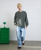 ADERNM Pigment Cut-Line Sweatshirt (Khaki)
