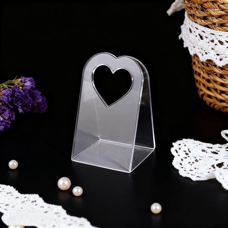 40 Pcs Transparent Wedding Hand Gift Box Wedding Luxury Acrylic Present Box Valentine's Day Gift Boxes Chocolate Flower Basket