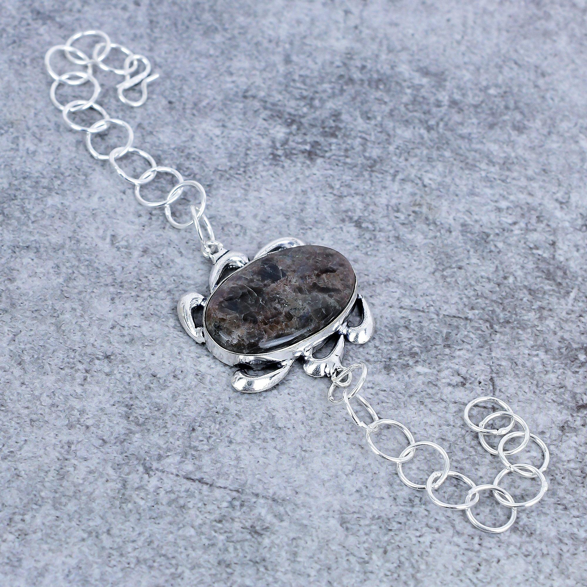 

Sunstone In Lolite Gemstone Handmade 925 Sterling Silver Bracelet 7-8 M-2724