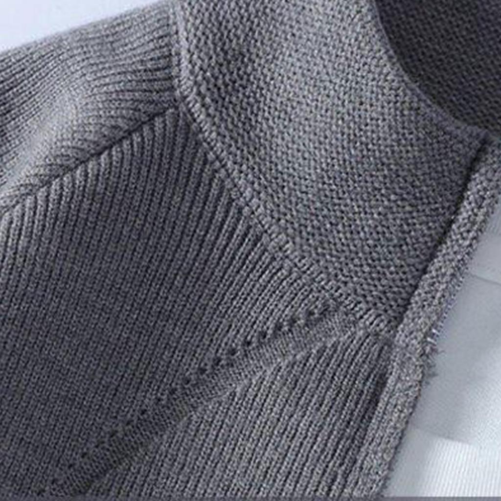 Men's Solid Color Textured Casual Sports Loose Fashion Knitted Zipper Top Jacket