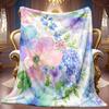 Cozy Floral Design Fleece Throw, Featuring a Soft High-Definition Digital Print, Suitable for All Seasons. an Ideal Gift for Loved Ones, Made from Bre