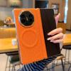 Applicable to Huawei MateX6/x5 mobile phone case, linen brown cloth pattern double central axis all-inclusive matex3 folding magnetic case
