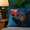 Cute P-Paddington Bear Pillow Case Plush Fabric Soft Double Sided Print Sofa Cushion Cover Throw Pillow Covers