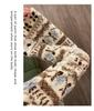 Pantaloni da notte invernali da donna a gamba larga a vita alta in lana d'agnello stile Fair Isle retrò