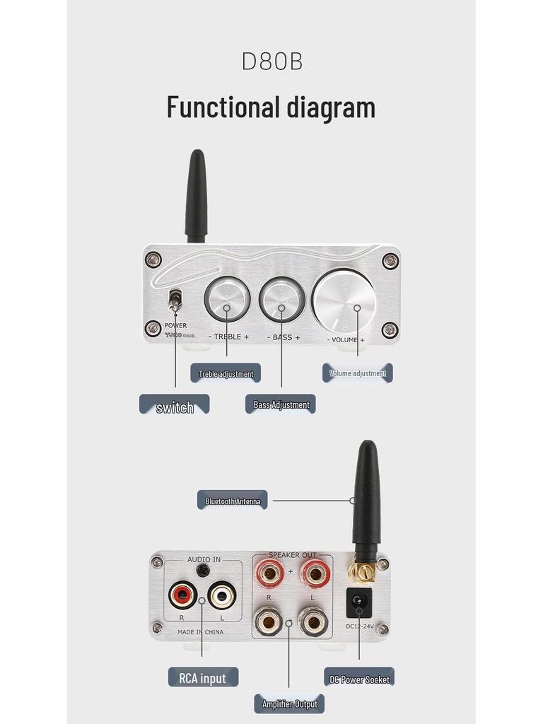 Infineon MA12070 D80B Zweikanal-HiFi-Bluetooth 5.0 High-Power-Audiophiler Verstärker