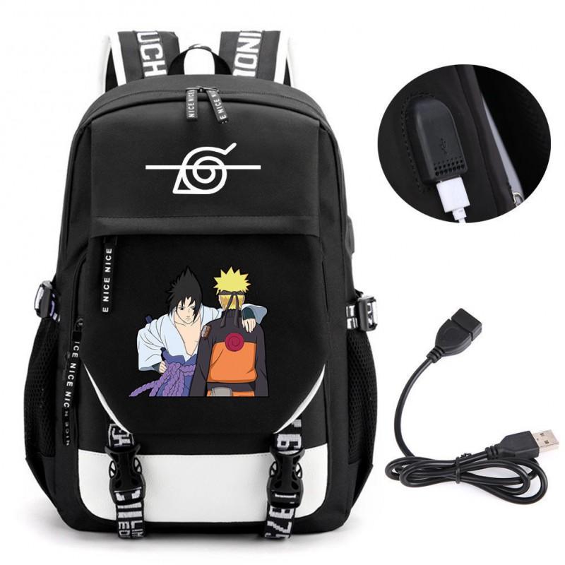 Großes Fassungsvermögen Anime Naruto Inspiriertes Rucksack für Teenager Schüler Tägliche Nutzung Laptop Reisetasche Urbaner Stil