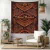 Ethnic Tribal Patterns Custom Your Name Wall Decor Tapestry Art For Pet Memorial Birthdaywedding Party Backdrop Family Gift