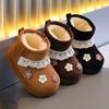 Girls Winter Snow Boots Toddlers Soft Sole Anti-Slip Warm Cotton Lined Ankle Booties In Velvet