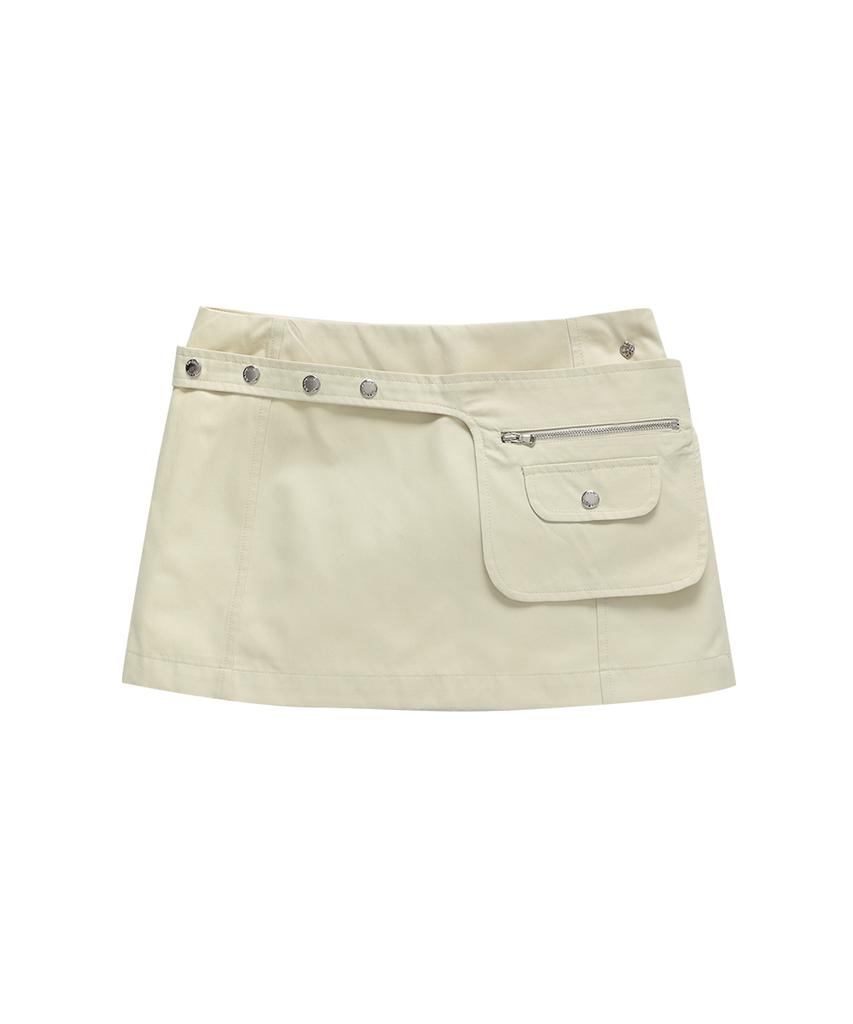 Crank Pocket Belt Micro Skirt_Yellow