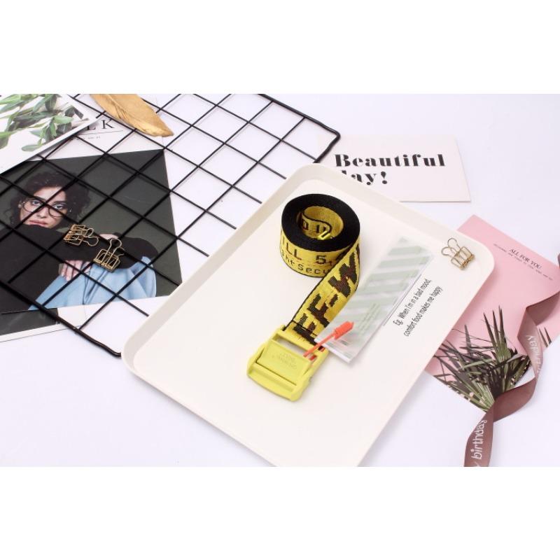 Neuer Canvas-Gürtel im Industriestil, OFF-gelb, derselbe trendige Gürtel