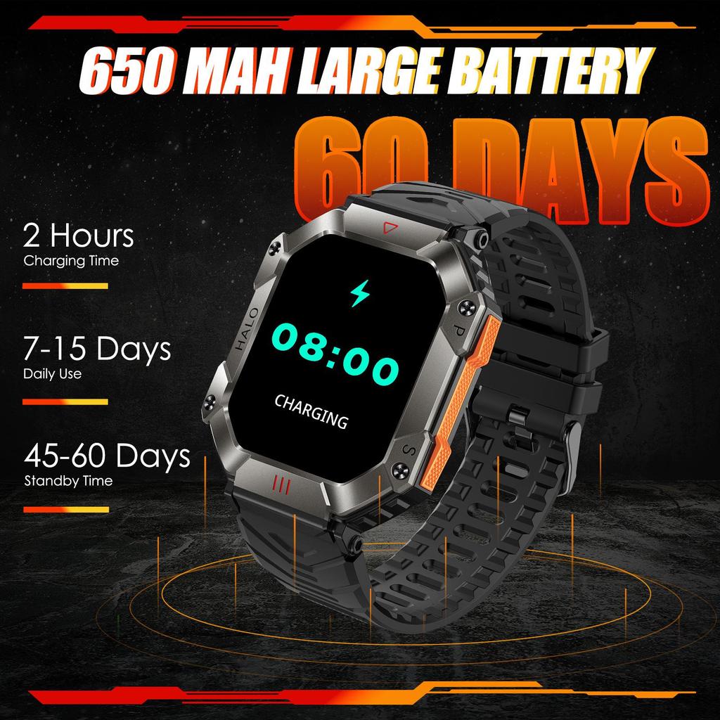 KR80 Smartwatch with Heart Rate Monitor, Bluetooth Calling, Compass & Sports Features
