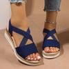 Women Wedges Sandals 2025 New Summer Platform Sandals Open Toe Espadrilles Shoes for Women Retro Outdoor Ladies Casual Sandales