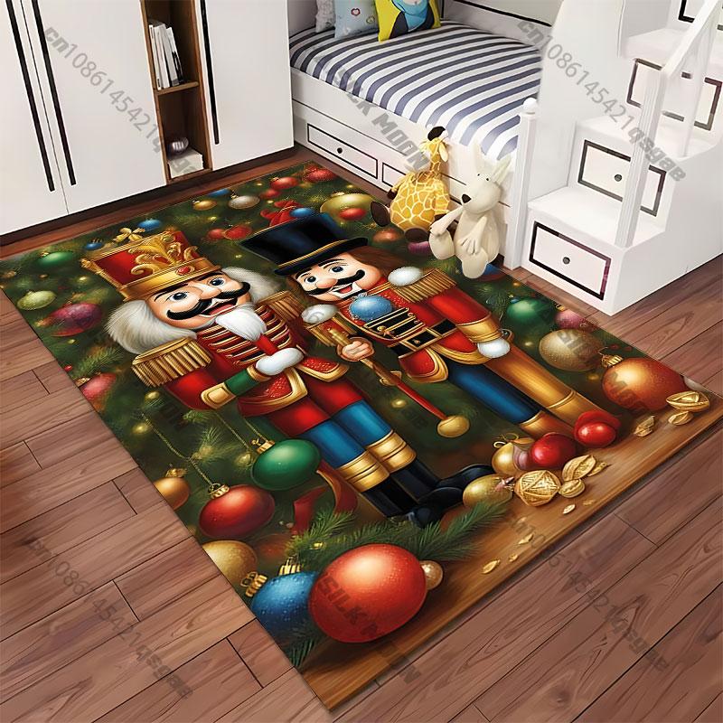 Festive nutcracker holiday decorations carpet Yoga living room room decor children's crawling mat doormat area rug