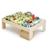 Eisenbahntisch 120 Teile Holz Kinder Aktivitätstisch mit klappbarem Aufbewahrungsbehälter