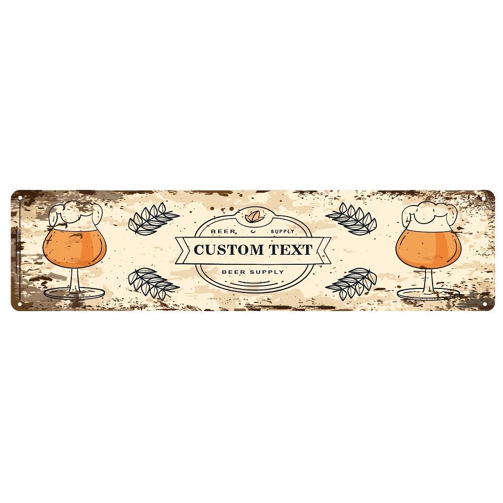 Custom Text Vintage Beer Supply Metal Sign Personalized Bar Decor Plaque белый
