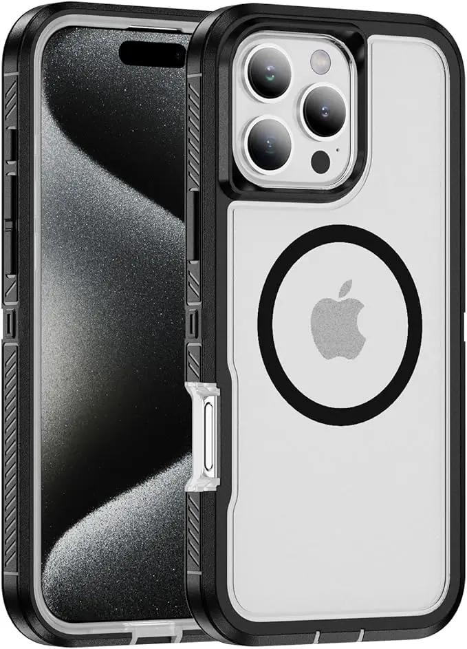

Самый горячий прочный противоударный магнитный чехол-броня для iPhone 17 Air 16e 16 15 14 Plus 13 12 Pro Max Защитный чехол от падения Funda iPhone 16