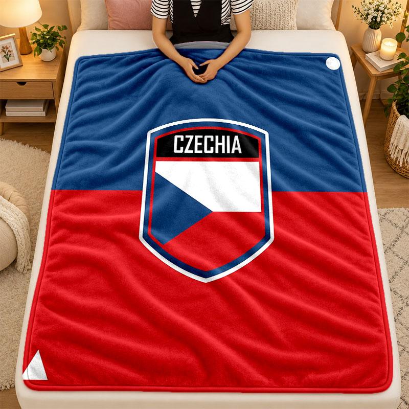 Flannel BlanketCzech Republic Football Warm Soft Throw Blanket for Indoor Sofa Bed Living Room Use
