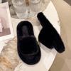 Mao Mao slippers women wear in autumn and winter Internet celebrities popular fashion thick bottom heightening home plush cotton slippers ins tide