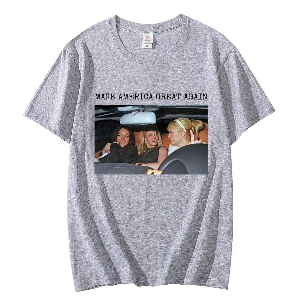 Britney Lindsay Paris Hilton Graphic T Shirts Unisex Fashion Aesthetics Short Sleeve T-shirts Casual Vintage Oversized T-shirt