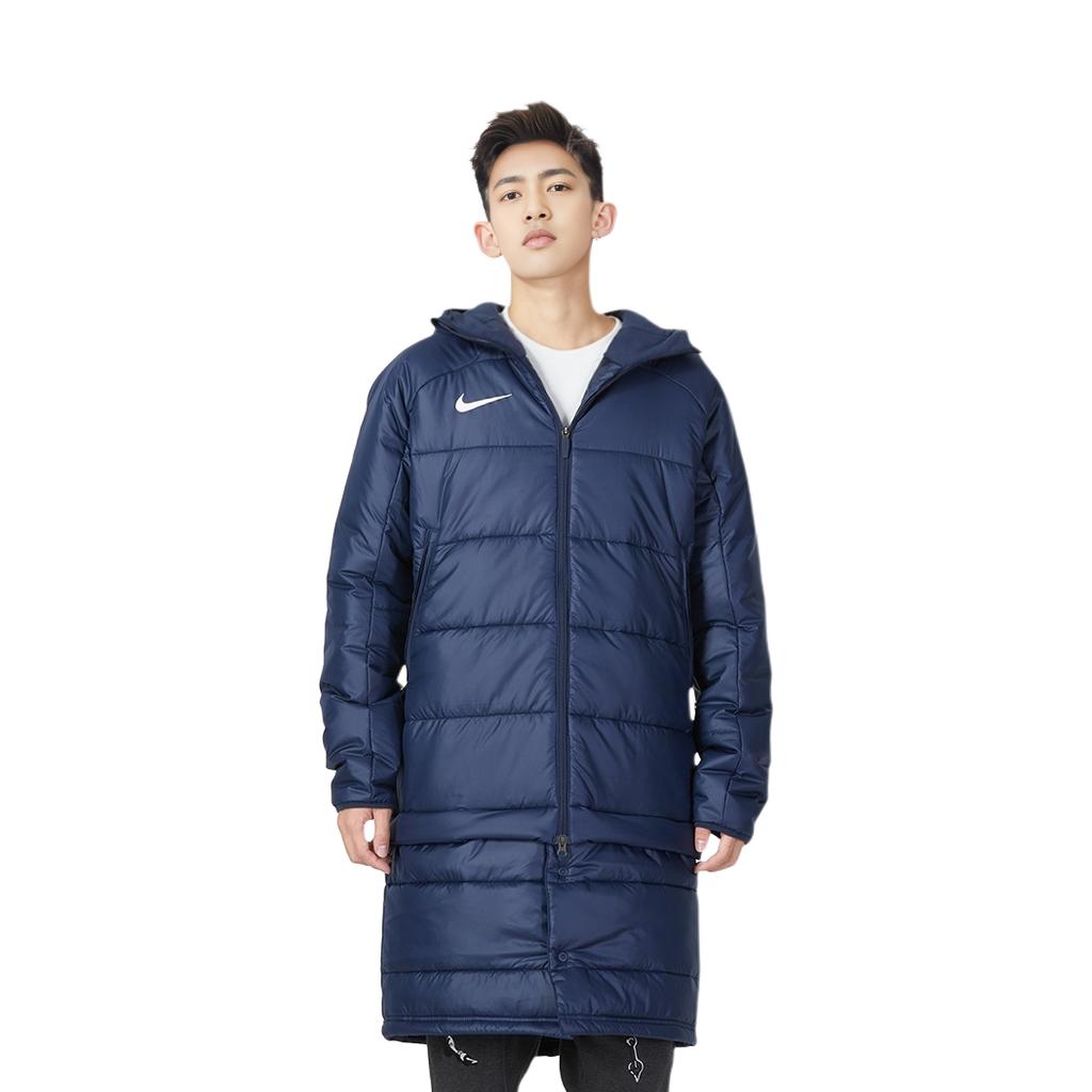 Nike Puffer Jackets Men's Blue Hooded Moderate Puffer Jacket DJ6307-451