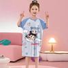 Girls' Summer Princess Pajama Dress - Short Sleeve, Loose Fit, Lightweight Sleepwear for Kids.