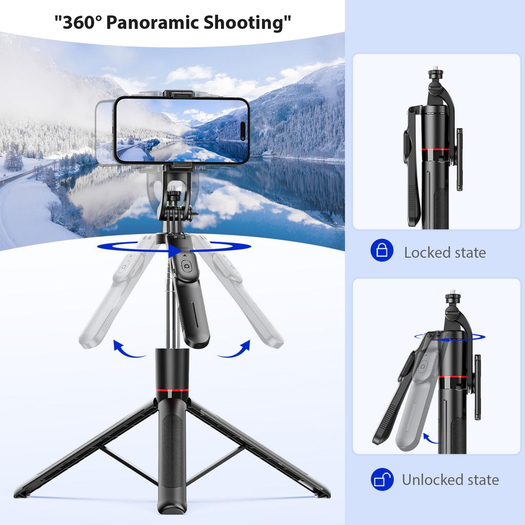 Extendable Selfie Stick Tripod with Remote Shutter 67 Inch  Phone Tripod Stand for  Live Streaming Group Photo