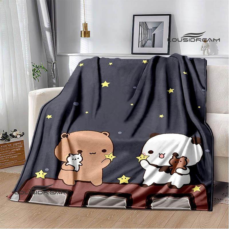 Cute cartoon bear Printed blankets picnic blanket Warm Flannel blankets Soft and comfortable blanket bed linings Birthday Gift