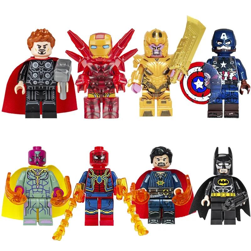 Hot Toys 8pcs Building blocks, characters, superheroes, toys, mini characters, humanoid dolls, children s toys, birthday gifts.