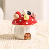 Cute Mushroom Fruit Fork Set Dessert Cake Stainless Steel Small Fork Storage Can Fruit Fork Home Decoration Kitchen Accessories