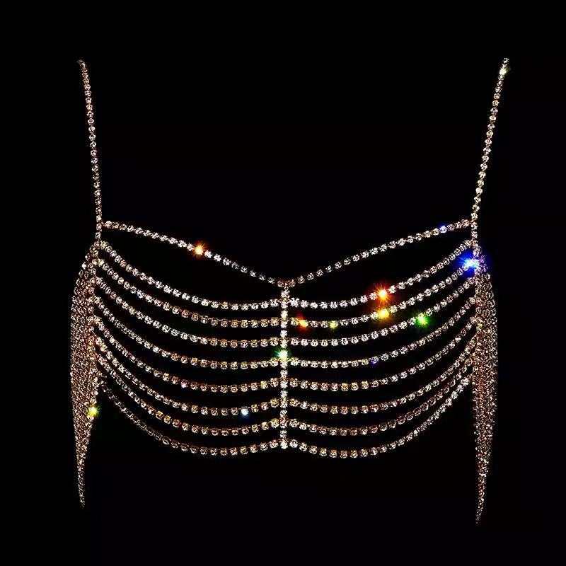 European And American Luxury Sexy Rhinestone Bra Chain High Sense Personalized Fringed Body Chain Jewelry Body Chain