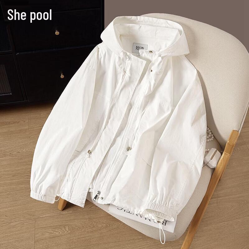 Women s Relaxed Fit Drawstring Hooded Jacket L