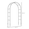 Garden Arch, Rose Arch, Climbing Arch, Rose Trellis, Metal, Black, 1.40 x 0.40 x 2.40 m