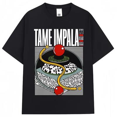Rock Band Funny Tame Impala Currents Album Tshirt Men Women Pop Music Gothic Hip Hop Vintage T Shirts Oversized Cotton T Shirts