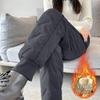 Autumn/Winter Women's Windproof Lambswool-Lined Cotton Pants - Warm, Velvet, Thickened Casual Sportswear