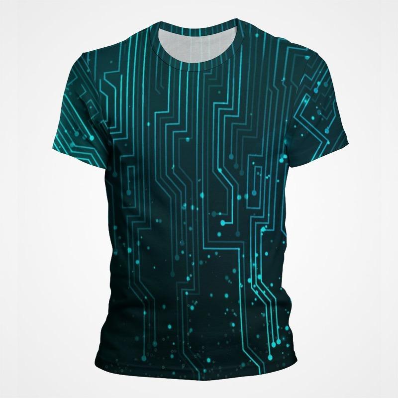 3D Print Motherboard CPU Processor Line Circuit Board T Shirt for Men Full Print Graphic