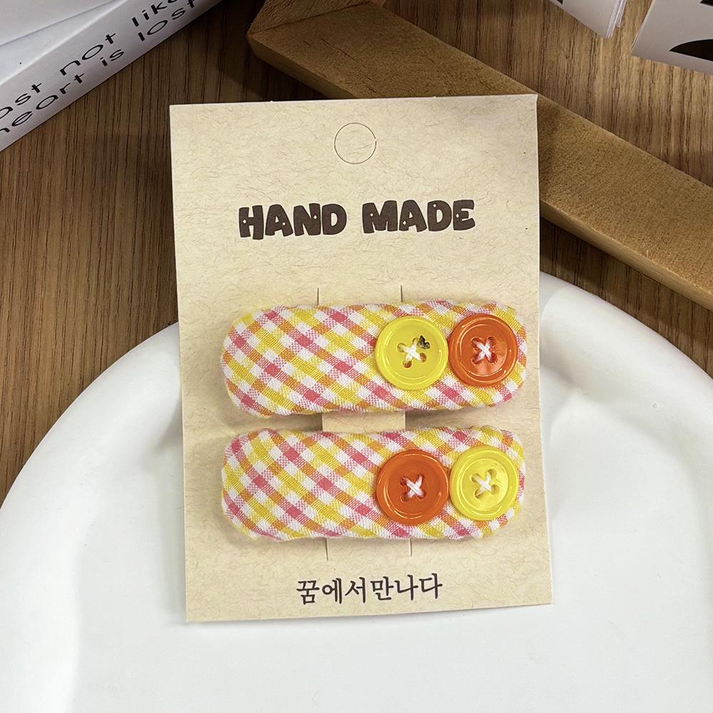 Children's Sweet Plaid Ethnic Hair Clip - Versatile Fabric Hairpin Accessory